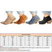 ELOSHMAN WOMENS FASHION CHUNKY BOOTIE Rad prozračne potpetice Ležerne dvostruke strane Zip Složene pete