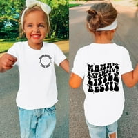 Little ChildE Kid Thirts Pismo ispisano O-izrez kratki rukav Mini modni modni modni majica za odmor