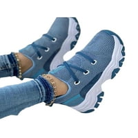 Woobling Woth Walk cipele čipke Atletska obuća Tenisice Platforme Dame Treneri udobne mrežne klizanje otporno na plavu 8.5