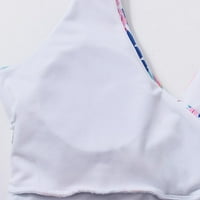 Cvjetni kupaći kostim za žene V izrez rukavac bez rukava, jedno kupaće kostime Ljetna plaža Monokini