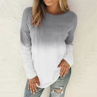 Žene plus veličina tie-dye ispisani gradijentni pulover dugih rukava Top kratkih rukava majica za žene
