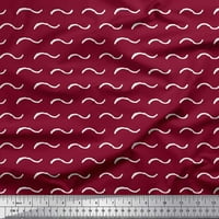 Soimoi crvene svilene tkanine umjetnički valovi apstraktna ispis tkanina od dvorišta široko