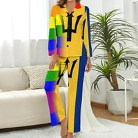 Pride Barbados Zastava za zastavu Ženski pajama set pajama dolje Spavaće odjeće PJ Set Loungewear Noćno