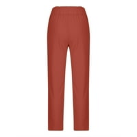 Svježe izabrani za nju, AXXD Plus size Jednostavni elastični džep struka Loose hlače Ljetne žene Hlače Clear Red 8