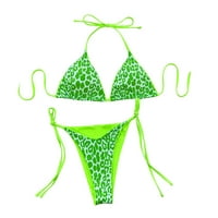 TAWOP kupaći kostim za žene Visoko struka Žene Seksi remen za ispis podstavljena dva plaža Bikini kupaći