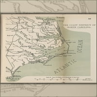 24 X36 Galerija poster, Građanska rata Karta obalne četvrti Sjeverne Karoline