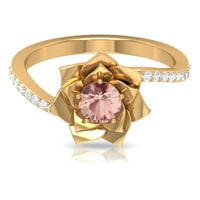 CT morgatni zaručni prsten za cvijeće s dijamantskim, zaobići cvijet morgarite prsten, poklon za njene,