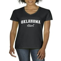 - Ženska majica s kratkim rukavima V-izrez - Oklahoma Girl