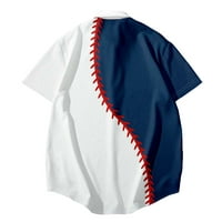 CLlios muške košulje od 4. jula Patriotsko crveno bijelo i plave grafike cool cool crewneck top meka majica s kratkim rukavima