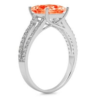 2,44ct princeza rezan crveni simulirani dijamant 18k bijelo zlatni godišnjica za angažman prsten veličine