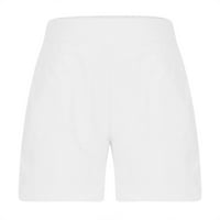 Fnochy kratke hlače za žene kratke hlače za čišćenje sportskog ljeta Čvrsti pamučni džep casual
