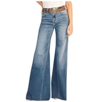 Ketyyh-Chn Žene Jeans Stretchy High Skinke Skinke Hlače traperice za žene Plavo, XL