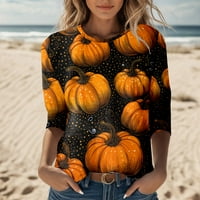 Ženska majica jesen zima casual modni okrugli vrat Smiješni ispis tri četvrtine rukave vrhunske majice za žene