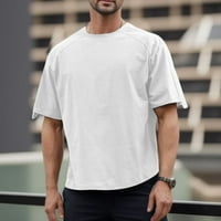 Ljetna muška majica s kratkim rukavima Solidna boja Okrugli izrez Loosni osnovni tee Velike veličine