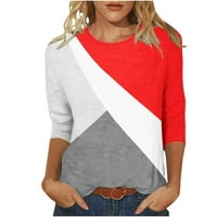 Vrhovi rukava za žene Dressy Casual Trendy Geometric Print Graphic T Majica Summer CrewNeck Pulover