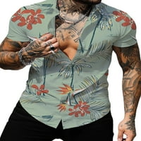 Leuncero Muns Hawaiian Bluza za odmor Ljetni casunski gumb dolje TEE baggy cvjetni tisak