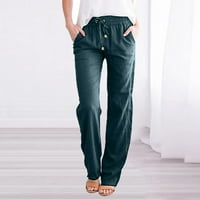 Ženske hlače pune dužine elastične strukske vučne kaznene pantalone Ljeto Loot Bootleg hlače sa džepovima