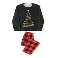 Listenwind Porodica koja odgovara Božić pidžama, crtani božićni drvce Ispis dugih rukava + elastični