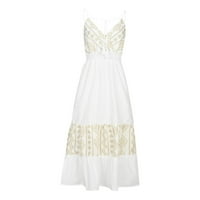 Ženska elegantna haljina Linijska haljina Ljetni bez rukava V izrez čipka za izrez elastična struka