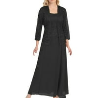 Ljetne haljine za žene Women Plus veličine izdubljeni čipkasti patchwork čvrsta labava rub Ležerne duge