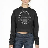 Ženska USCAPE odjeća Black Idaho Vandals Circle scena obrezana pulover Hoodie