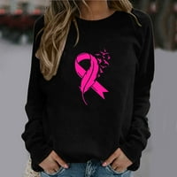 Ružičasta vrpca tema za ženske košulje za podizanje raka dojke za žene za žene s dugim rukavima CAT