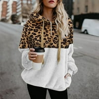 Ženska spajanje Leopard Hoodie patentni dukseri dukseri za dukseve na vrhu Bluza sa džepovima Hot6SL44866320