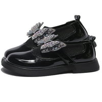 SOLiemiy Girl Chancess Courchine obuće cipele na stanovima vjenčani loaferi Škola lagana luka Mary Jane crna 5c