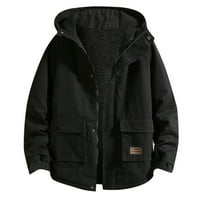 SNGXGN muške jakne s laganim strojem Sherpa obložena zimska vunena jakna, crna, veličine 2xl