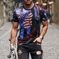 Muškarci Američka zastava Patriotska majica 4. srpnja Poklon Ljeto kratki rukav Tors okrugli izrez 3D silazna zvezda Stripe Work majica