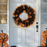 Sretan datum umjetni Halloween vijenac za kućne ljubimce lubanje palica bundeve stil vijenac umjetni ukrasni zahvalnosti Halloween prednje vrata vijenac