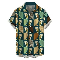 Vintage tiskana majica Muška košulja kratkih rukava majica Casual majica Odštampana majica Havajska košulja za majicu za muškarca