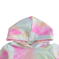 Merqwadd Toddler Baby Girl Device Tie Dye Duge rukavice duge rukavice HOODIE TOPS Hlače Outfit set