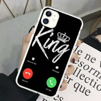 Kawaii Hard TPU King i Queen Estetic Cell Cell Forechones za iPhone Pro Max iPhone 13 iPhone Pro za