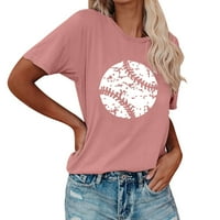 Košulje za žene Grafičke majice Jednobojna velika labava okrugla vrata štampana majica kratkih rukava