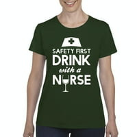 - Ženska majica kratki rukav - sigurnost prvo sa medicinskom sestrom