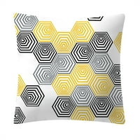 Jastučnica, poklopac nakloni, poklopac geometrijske jastuke, žuti patentni patentni zatvarač za trpezariju dnevni boravak