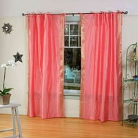 Pink Tip Top Sheer Sari Cafe zavjesa za zavjese - 43W 24L - komad