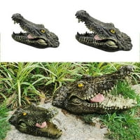 SprifallBaby smola krokodil glava simulacijski oblik skulptura zanata plutajuća ukras životinja za vrt