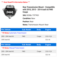 Zadnji nosač za prijenos - kompatibilan sa 2010, - Audi A FWD Coupe