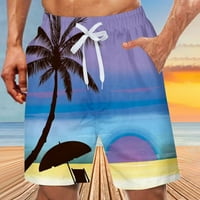 Tobchonp New Ljetne kratke hlače Muškarci tiskani plažni kratke hlače Brze suhe ploče Hlače hlače modna