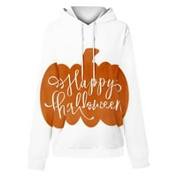 Podplug Halloween Print Hoodie dugih rukava pulover pulover s labavim ležernim dukserom za žene tinejdžerske