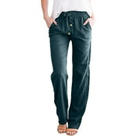 Riforla ženske hlače Ženske casual hlače Čvrsti pamučne pantalone sa džepom dugih hlača plus veličine