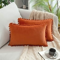 Wekity of Dekorativni jastuk za bacanje, meke čestice Velvet Solid jastuk navlake s pom-poms za kauč