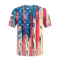 Ženske američke zastava Thirts kratki rukav Trendi bluza Striped Stars Print Top Summer Casual Majice za Dan nezavisnosti