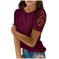 Ženski ljetni V izrez hladni ramena Tors T majice izrezane čipke kratkih rukava s kratkim rukavima