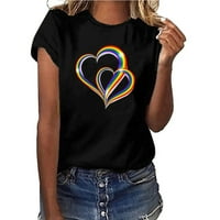 Ženska modna bluza O-izrez Casual majica Šarišna kratka ljubav Ispis vrhova rukava Ženske grafičke majice