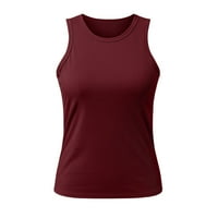 Vrh cisterna za žene Ženske tenkove Summer bez rukava Basic Tops košulja Slim Knit Rebrad Racerback