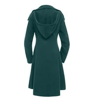 Vintage Trench kaput za žene kauntni vrat dugih rukava asimetrični hem gornji odjećni jaknu od jakne