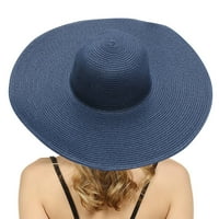 Drpgunly kape za žene, ljetni šeširi za žene široka bongrama žene slama plaža šešir Little Girl Sun Cap Sklopivi ženski šeširi, ženski šeširi i kape za sunčanje ženske mornarice